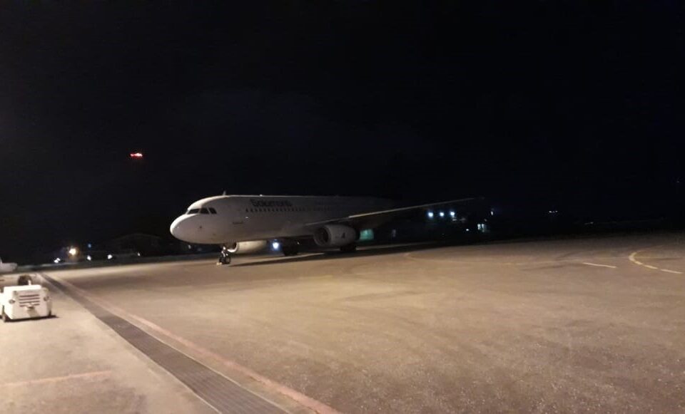 Solomon Airlines upon arrival at the Henderson Airport from China