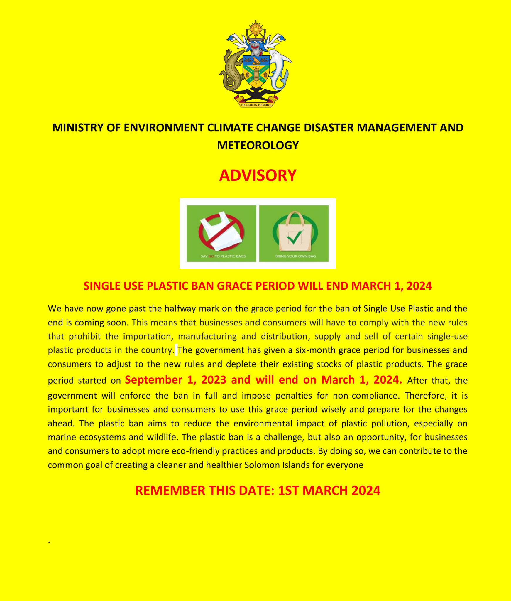 SINGLE USE PLASTIC BAN GRACE PERIOD WILL END MARCH 1 2024 My SIG   ADVISORY ON LAPSE OF GRACE PERIOD FOR SINGLE USE PLASTIC BAN C1opy 1742x2048 