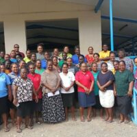 ECE and PPY teachers with Permanent Secretary Supervising, Mrs. Linda Wate, following the training launch. ECE and PPY teachers with Permanent Secretary Supervising, Mrs. Linda Wate, following the training launch.