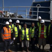 SIMA Vessel Inspectors, Naval Architect Consultant George Kava, and the vessel owners